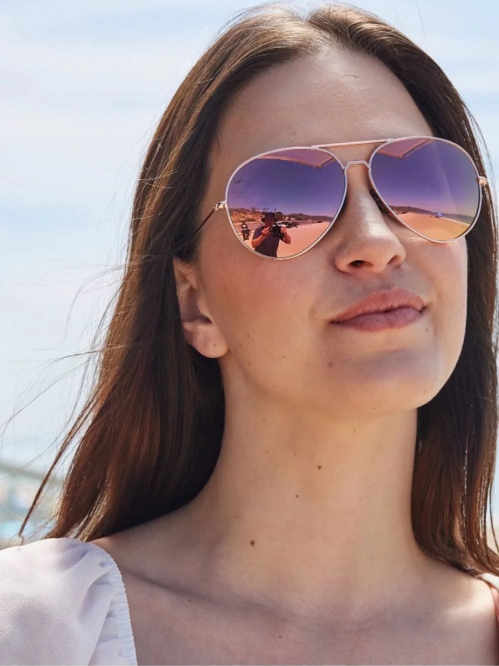 LIKE NEW - SHADYRAYS Tangle Free Aviator Sunglasses with Rose Gold Frame Small